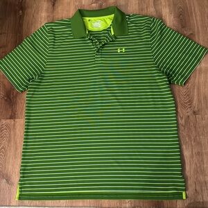 Under Armour Men’s Loose Fit 3XL Green Striped Polo